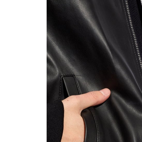 Dsquared2 Schwarze Lederjacke Mit Kontrastärmeln - Image 4