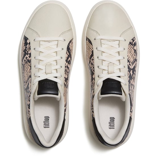 Fitflop RTG Schnürleder Damen Sneaker Hazy Taupe/Schwarz - Image 3