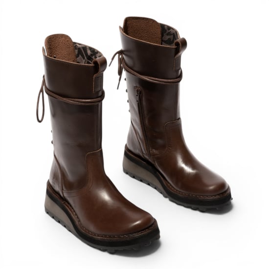 Fly London Women's Braune Lederstiefel bis zur Mitte der Wade – HEIG229 - Image 2
