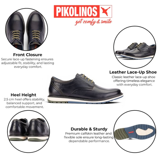 Pikolinos Herrenblaue Lederschuhe mit Schnürung – Berna - Image 3