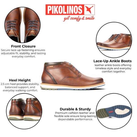 Pikolinos Herren braune Leder-Schnürstiefel Smart Boots – Berna - Image 3
