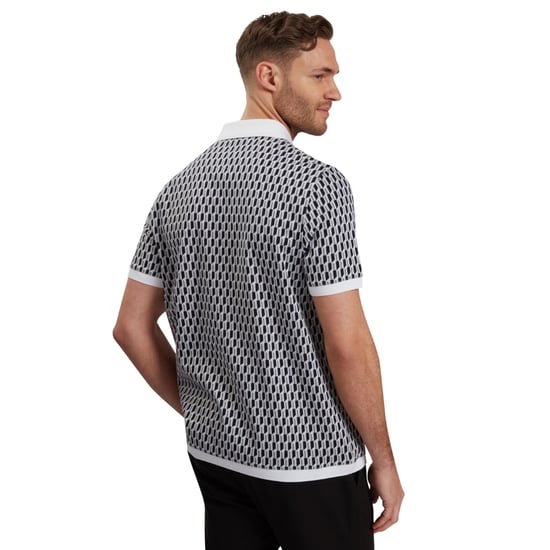 Herren Ted Baker Geo Regular Fit Polo-Shirt in Mittelblau - Image 3