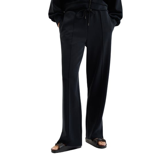 Damen Ted Baker Einfarbige Gemusterte Offene Saum Gerade Jogginghose in Schwarz - Image 4