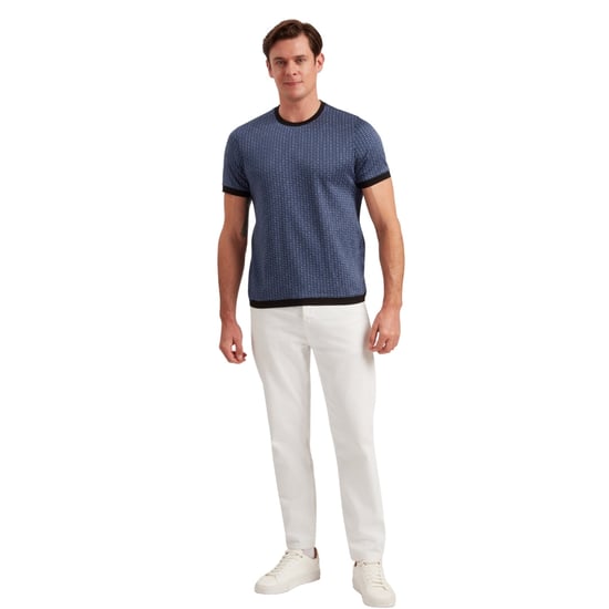 Herren Ted Baker Regular Fit T-Shirt mit geografischem Druck in Dunkelblau - Image 3