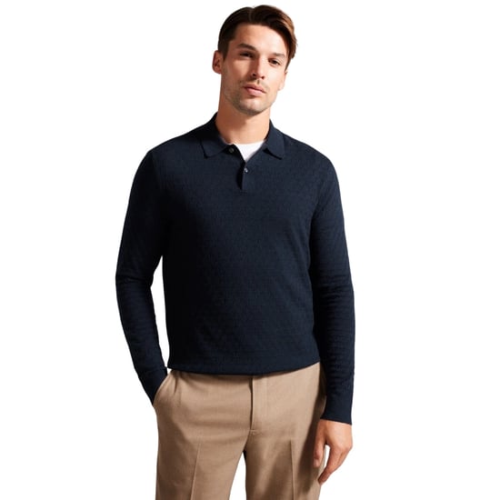 Ted Baker Morar Mens Navy Strick -Polohemd - Image 3
