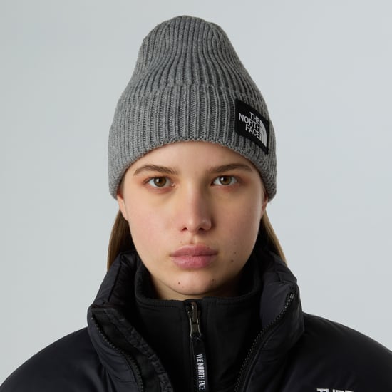 The North Face Logo Box Beanie mit Umschlag in Grau - Image 2