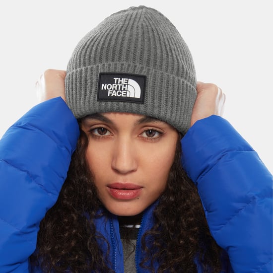The North Face Logo Box Beanie mit Umschlag in Grau - Image 5
