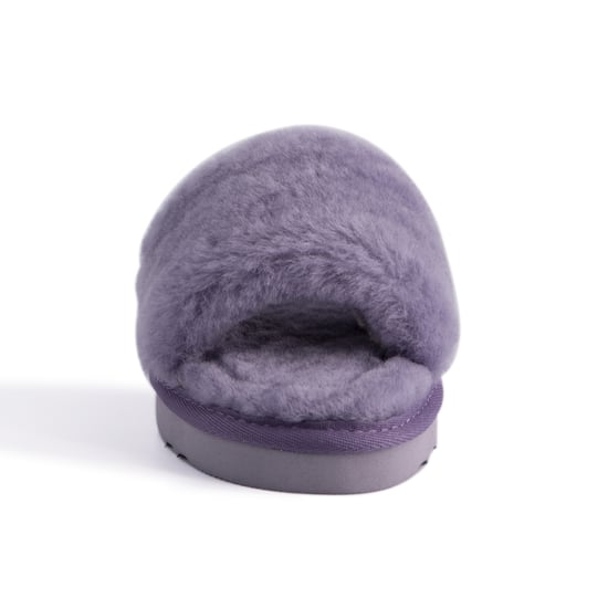 Aus Wooli Australia Damen Schafsfell Fluff Slide Pantoffeln Lila - Image 5