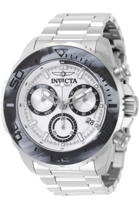 Invicta Carbon Hawk 51075 Herrenuhr - Quarzwerk - Edelstahl mit silbernem Zifferblatt - 48 mm - Image 1