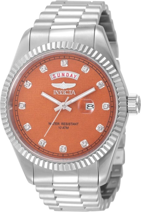 Invicta Specialty 51046 Herrenuhr - Quarzwerk - Edelstahl mit orangefarbenem Zifferblatt - 43 mm - Image 1