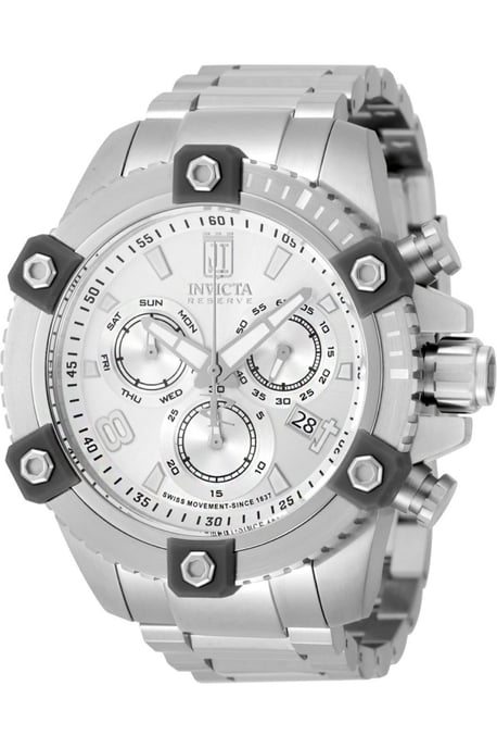 Invicta Jason Taylor 51271 Herrenuhr - Quarzwerk - Edelstahl mit silbernem Zifferblatt - 50 mm - Image 1