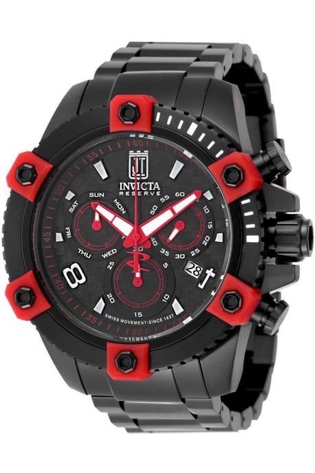 Invicta Jason Taylor 51293 Herrenuhr - Quarzwerk - Edelstahl mit schwarzem Zifferblatt - 50 mm - Image 1