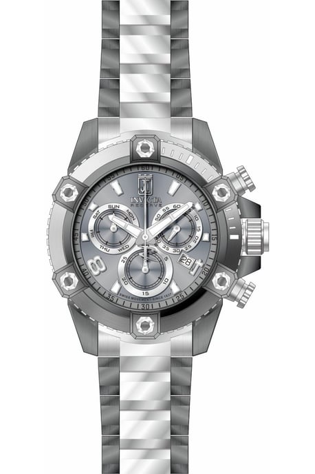Invicta Jason Taylor 51274 Herrenuhr - Quarzwerk - Edelstahl mit grauem Zifferblatt - 50 mm - Image 1