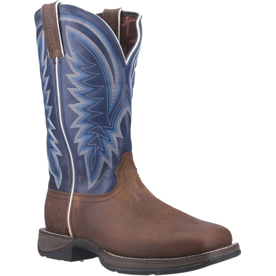 Durango Rebel Leder Herren Sattelbraun/Demin Blau Stiefel - Image 1