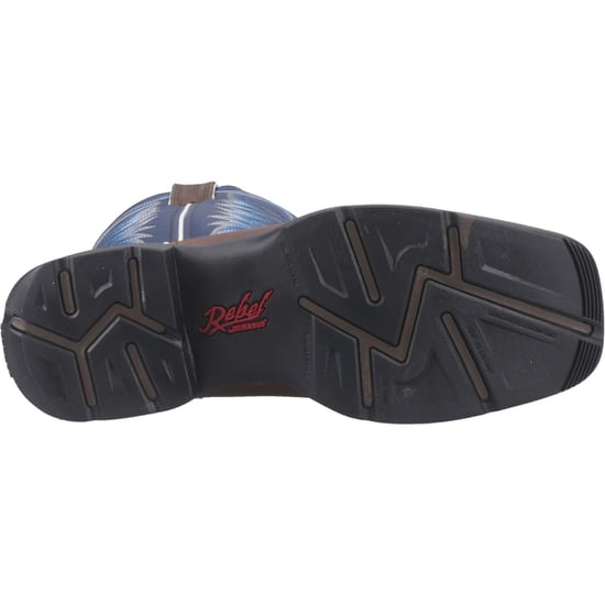 Durango Rebel Leder Herren Sattelbraun/Demin Blau Stiefel - Image 4