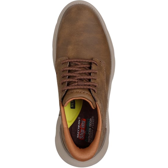 Skechers Garza Duran Leder Herren Taupe Sneaker - Image 3