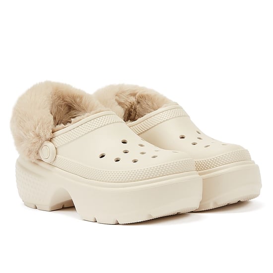 Stomp Lined Pantoletten - Crocs - Thermoplastik - Weiß - Image 1