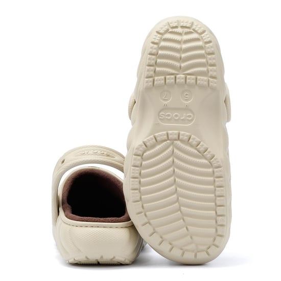 Crocs Classic Gefüttert Overpuff Damen Beige Clogs - Image 4