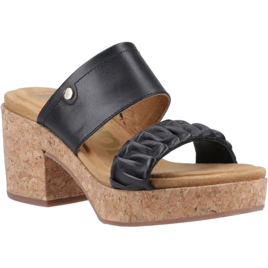 Hush Puppies Poppy Leder Damen schwarze Sandalen - Image 1