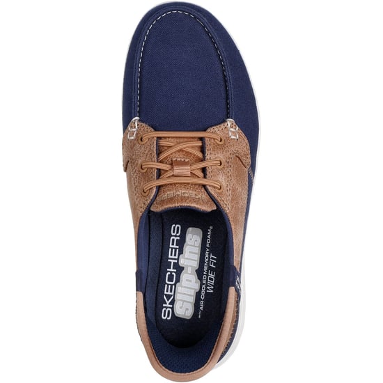 Skechers Palmilla Textil Damen Marineblau Bootsschuhe - Image 3