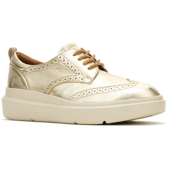 Hush Puppies Joy Leder Damen Champagner Brogues Schuhe - Image 1