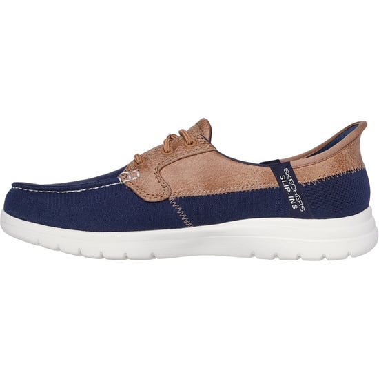 Skechers Palmilla Textil Damen Marineblau Bootsschuhe - Image 4