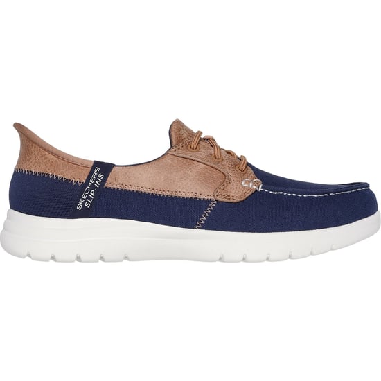 Skechers Palmilla Textil Damen Marineblau Bootsschuhe - Image 5