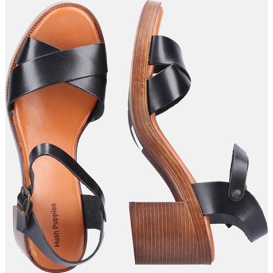 Hush Puppies Georgia Leder Damen Schwarze Sandalen - Image 6