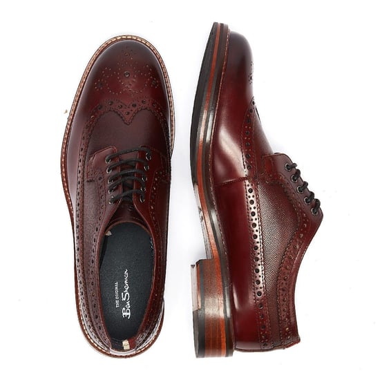 Ben Sherman Archie Brogue Herren Burgundy Schuhe - Image 6