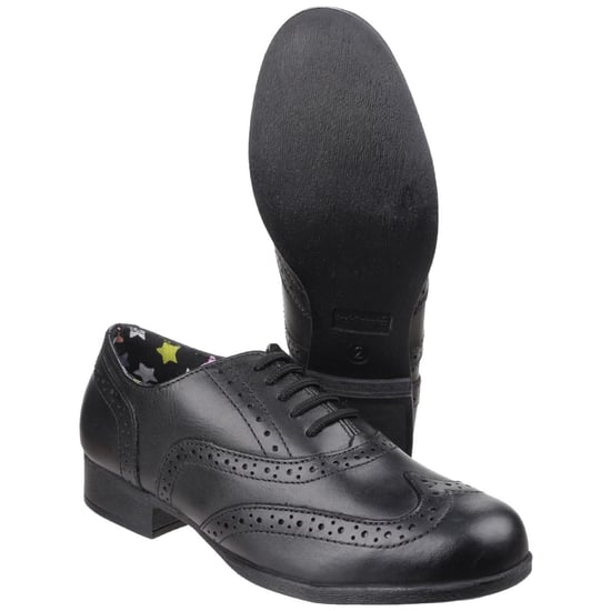 Hush Puppies Kada Junior Leder Mädchen Schwarz Brogues - Image 3