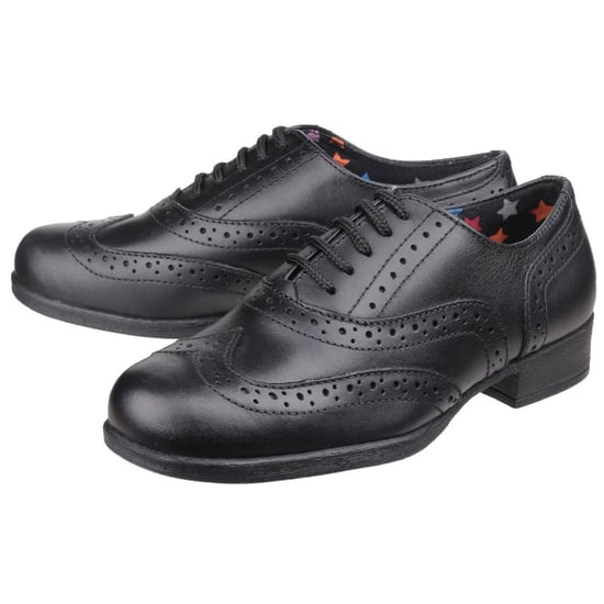 Hush Puppies Kada Junior Leder Mädchen Schwarz Brogues - Image 6