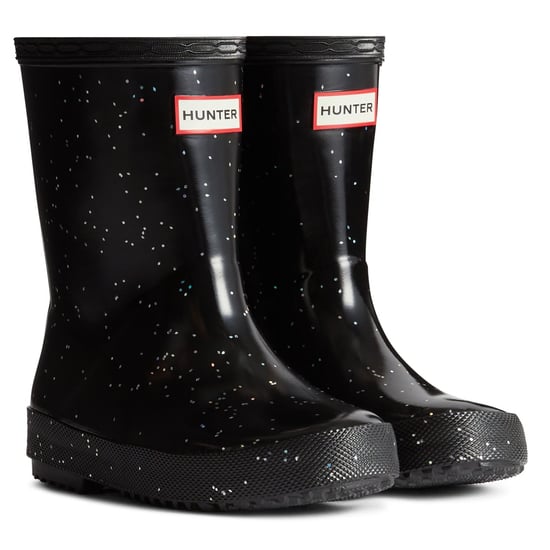 Hunter Kinder First Giant Glitter Gummistiefel in Schwarz - Image 1