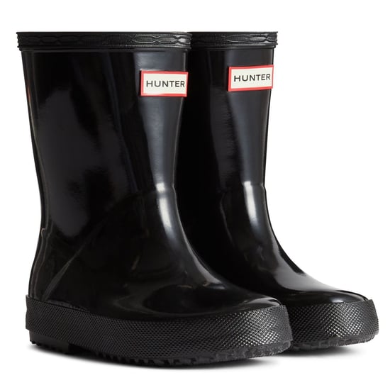 Hunter Kinder First (Gloss) Gummi-Kinder Gummistiefel Schwarz - Image 1