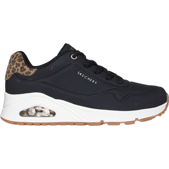 Skechers UNO - Jungle Nite Polyurethan Damen Schwarz/Leopard Sneakers - Image 5