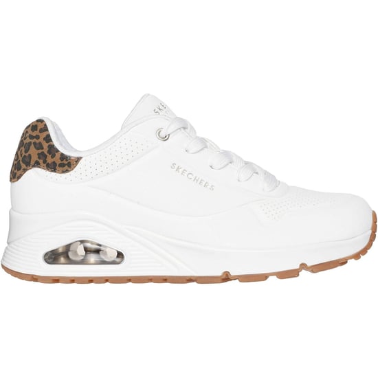 Skechers UNO - Jungle Nite Polyurethan Damen Weiß/Leopard Sneaker - Image 5
