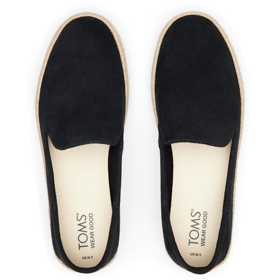 TOMS Carolina 100% Rindsleder Damen schwarze Espadrilles - Image 4