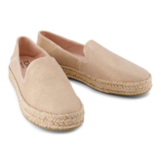 TOMS Carolina Leder Damen Espadrilles in Blassrosa - Image 1