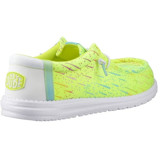 HEYDUDE Wally Party Mesh Polyester Herren Mokassin Schuhe Lime Punch/Weiß - Image 2