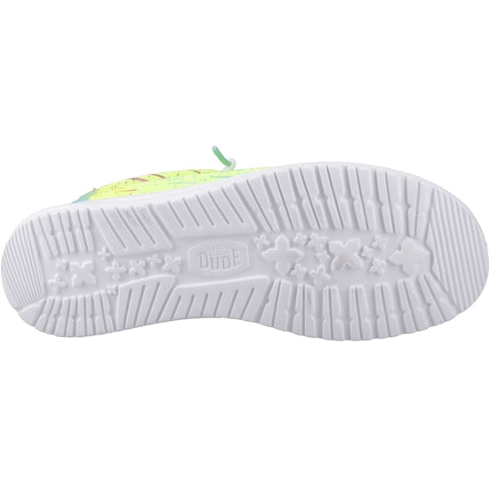 HEYDUDE Wally Party Mesh Polyester Herren Mokassin Schuhe Lime Punch/Weiß - Image 3