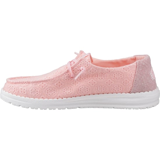 HEYDUDE Wendy Ösen-Schnürung Baumwollmischung Damen Hellrosa Mokassins Schuhe - Image 4