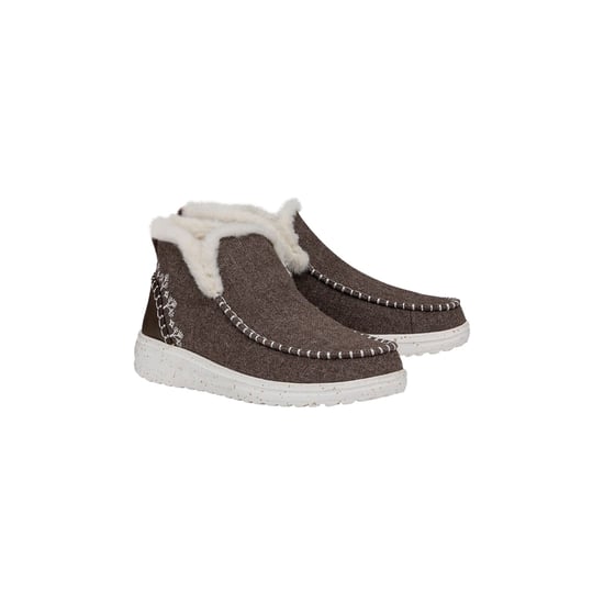HEYDUDE Denny Wolle Faux Shearling Damen Walnuss Stiefel - Image 6