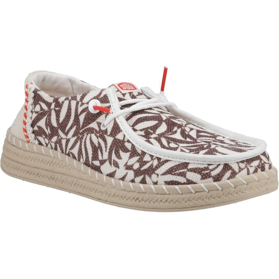 HEYDUDE Wendy Espadrille Retro Palm Baumwollmischung Damen Downtown Braun/Egret Espadrilles - Image 1