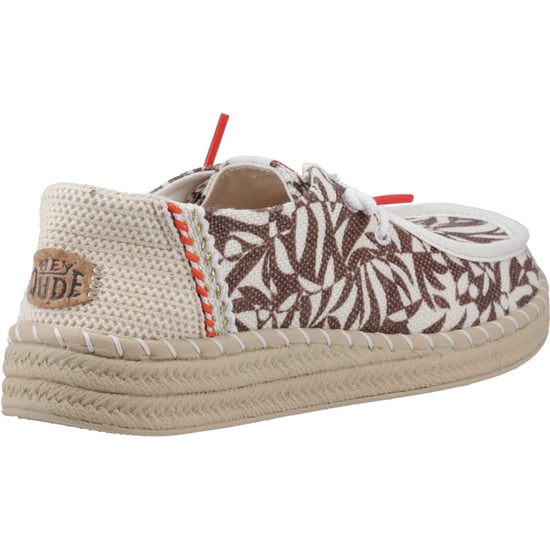 HEYDUDE Wendy Espadrille Retro Palm Baumwollmischung Damen Downtown Braun/Egret Espadrilles - Image 2