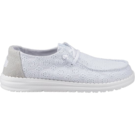 HEYDUDE Wendy Lochstick Baumwollmischung Damen Antikblau Mokassins Schuhe - Image 5