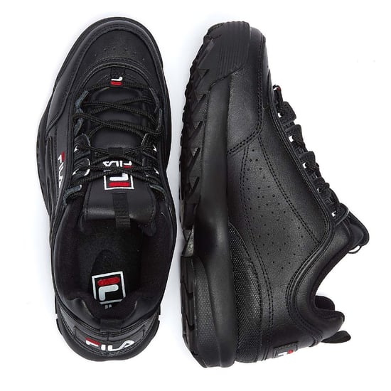 Mens Womens Fila Disruptor II Premium-Trainer - (Schwarz / Weiß / Fila Rot) - Image 6