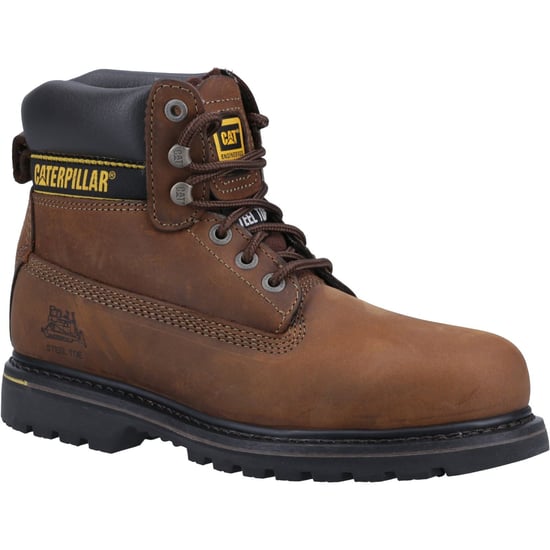Caterpillar Holton Lederbraun Sicherheitsstiefel Weit Schnitt - Image 1