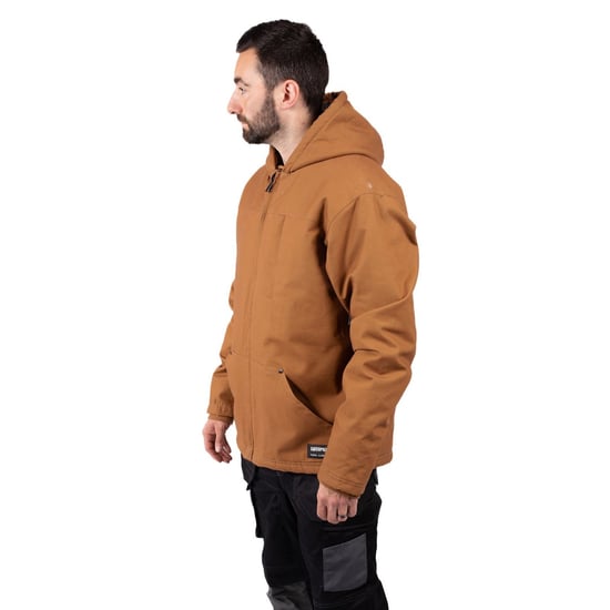 Caterpillar Kapuzen-Sherpa gefütterte Herren Fleecejacke in Bronze - Image 3