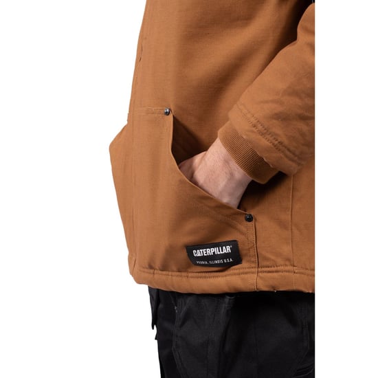 Caterpillar Kapuzen-Sherpa gefütterte Herren Fleecejacke in Bronze - Image 6