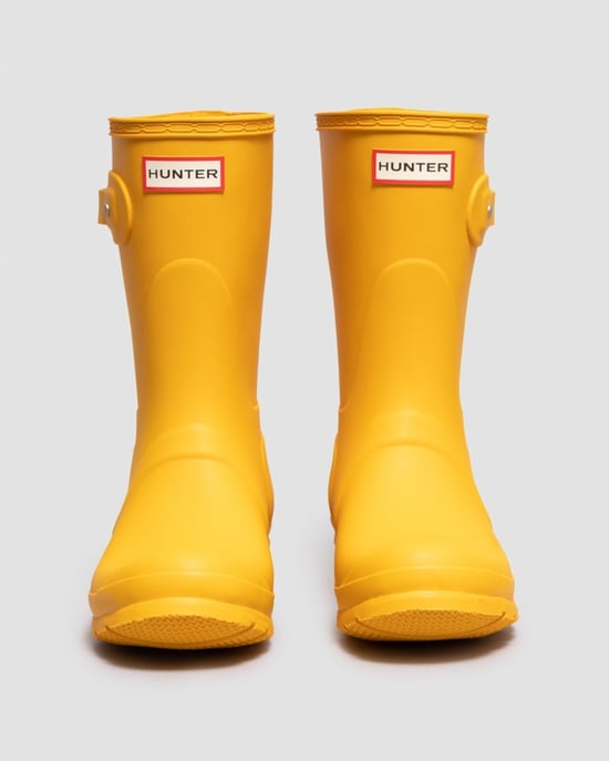 Hunter Original Short Wellington Boots Gelbe Gummistiefel Für Damen - Image 3