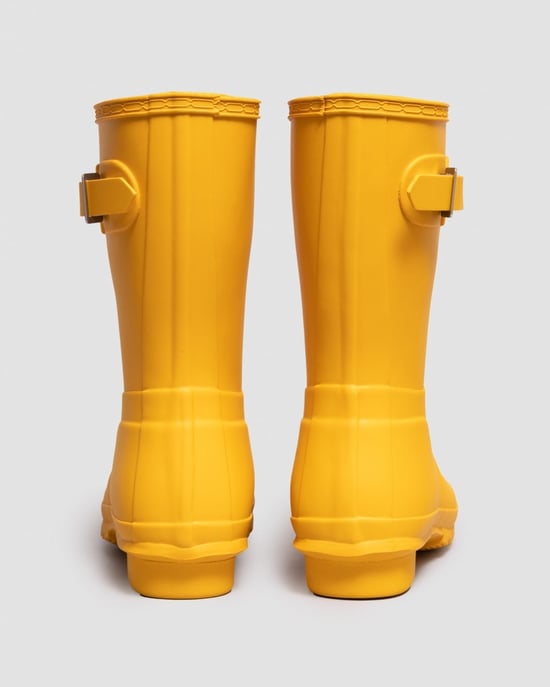 Hunter Original Short Wellington Boots Gelbe Gummistiefel Für Damen - Image 4